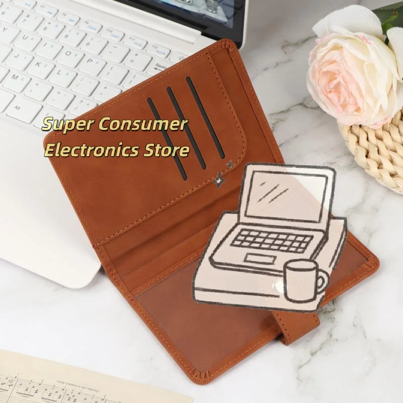 Durable PU Leather Passport Cover Airplane Embossed Snap Button Portable Travel Passport Holder for Students Abroad