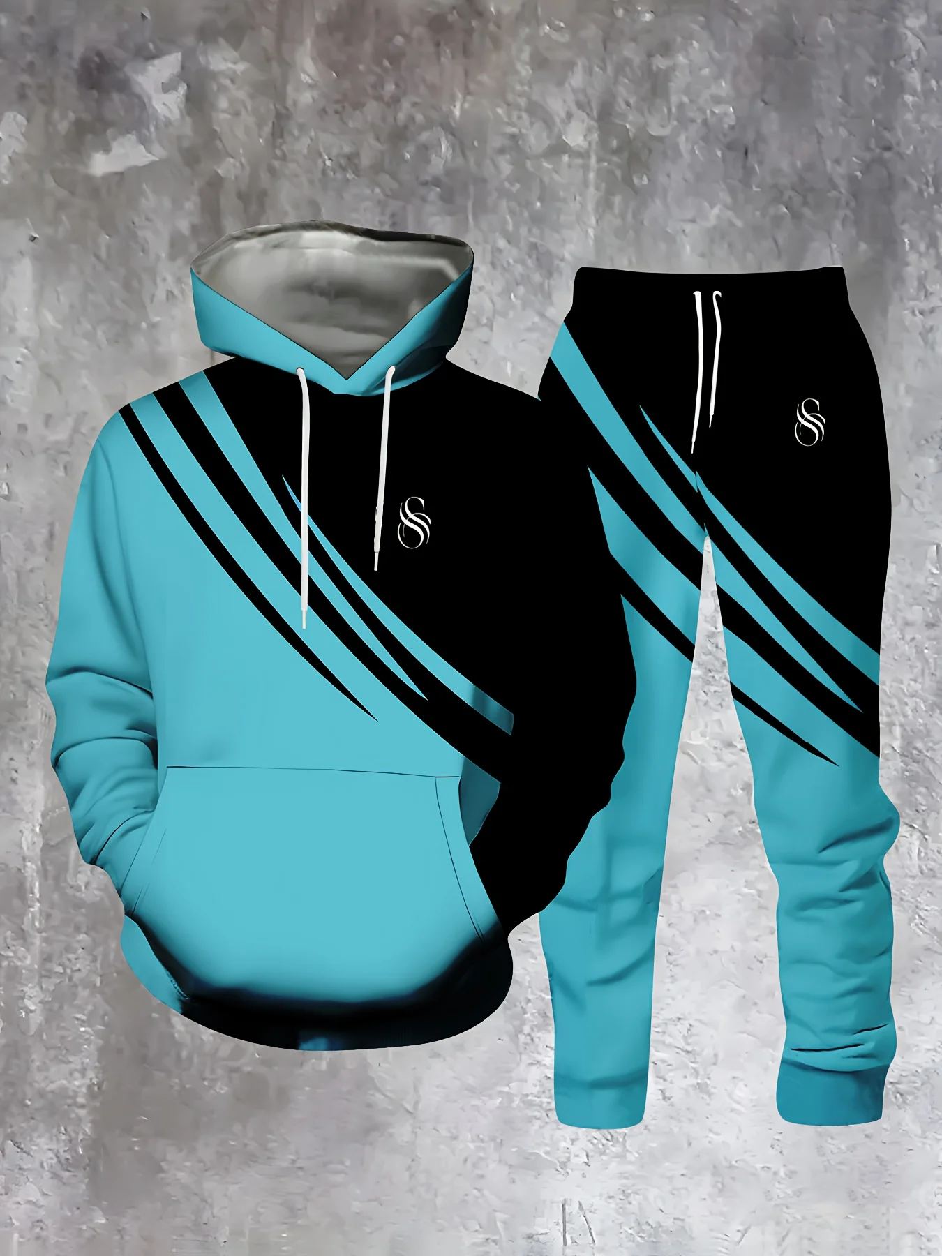 

Новый спортивный костюм с капюшоном Y2K на осень и зиму 2025-26, повседневный мужской популярный и популярный модный спортивный комплект из двух предметов