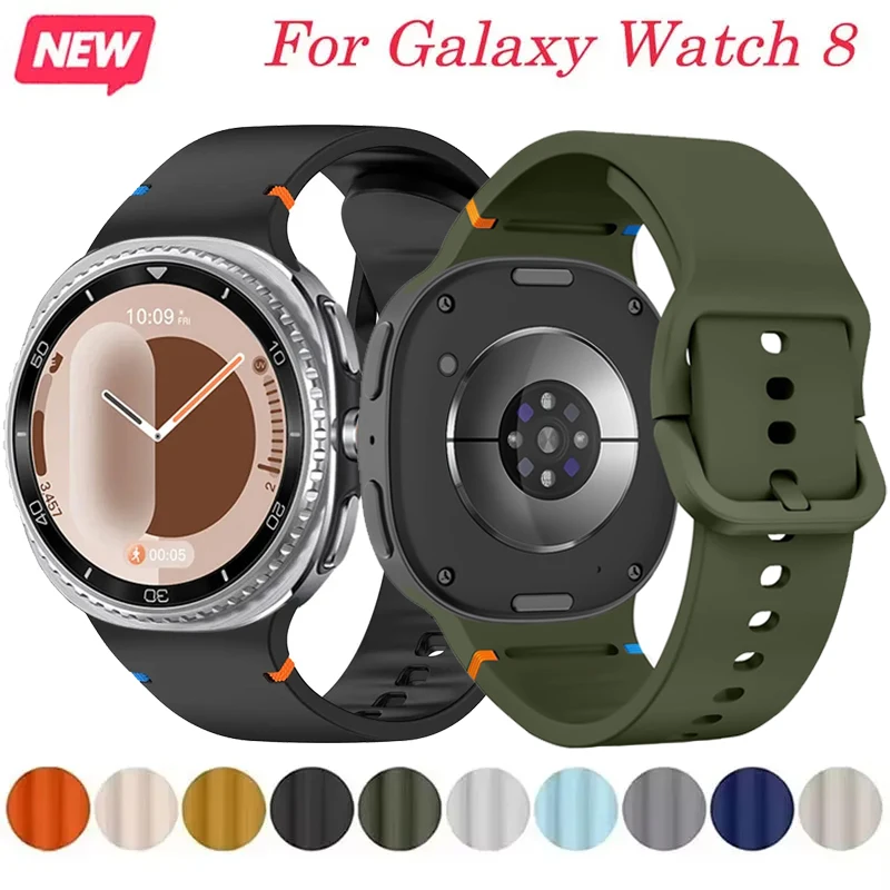 Silikonarmband für Samsung Galaxy Watch 8 44 mm 40 mm/8 Classic 46 mm Sport Original Ersatzarmband Galaxy Watch 8 Correa