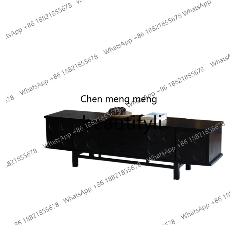 TV Cabinet Log Black Living Room Vintage, Ash Wood B & B