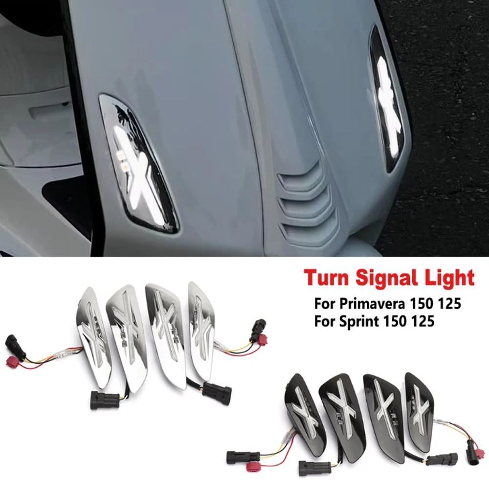 

For Vespa Primavera Sprint 150 125 NEW Motorcycle Front Rear Turn Signal Light Bright Indicator Waterproof Running Lamp Flashers