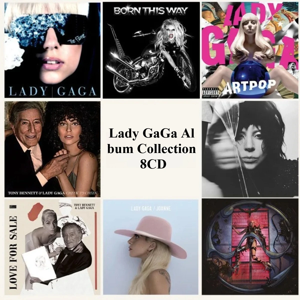 

Коллекция альбомов Lady (8 CD-дисков, только диски), включая новый альбом MAYHEM, музыка без потерь качества для домашней и автомобильной аудиосистемы