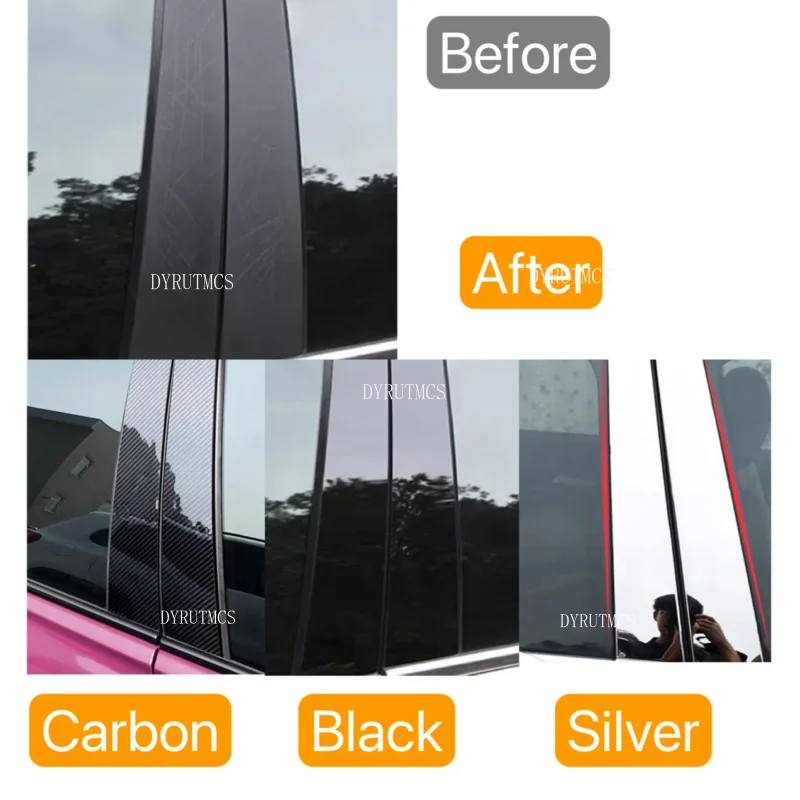 

Window Door Deal B C Pillar Post Cover Sticker Fit For BMW X1 E84 2010 2011 2012 2013 2014 2015 Glossy Black Carbon Fiber