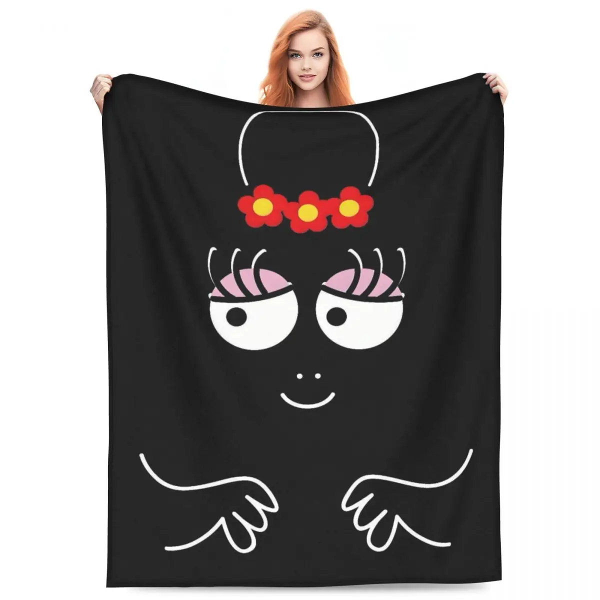 Custom Funny Cartoon Barbapapa Wallpaper Blankets Warm Flannel Throw Blanket for Bed Travel Rug Piece