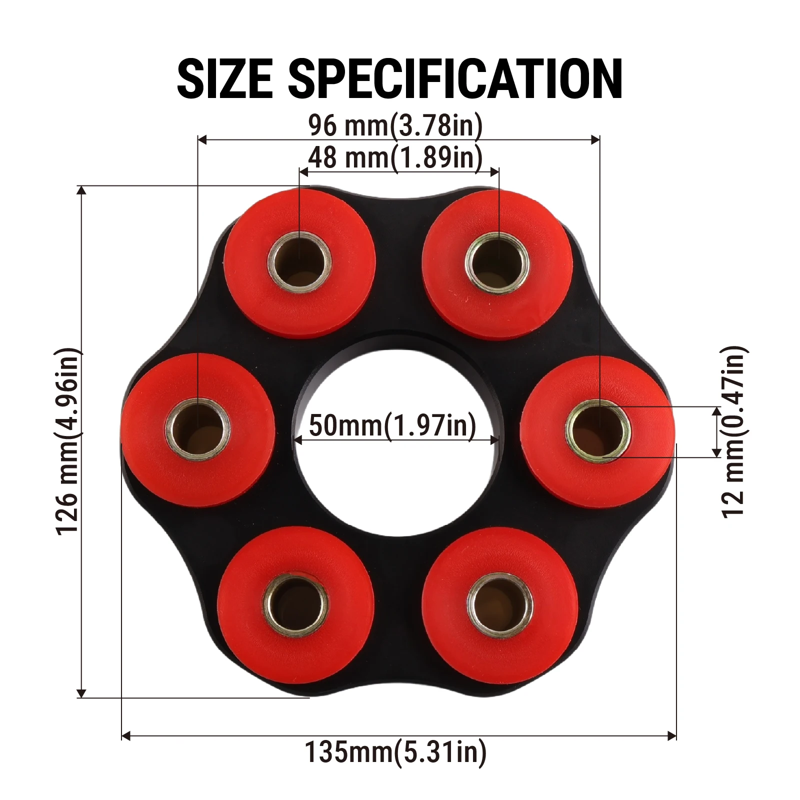 PIKBUK Polyurethane Flex Disc Drive Shaft Fits For BMW E28 E30 E34 E36 E46 E82 E90 E91 M3 Z3 Flex Disc 26117511454 LK=96mm/12mm