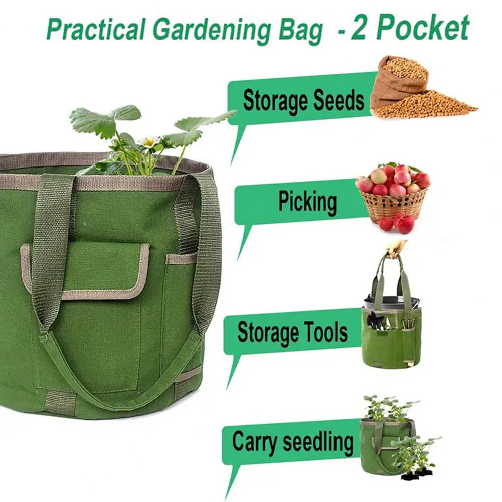 

Прочный держатель для садовых инструментов, прочный холщовый органайзер для садоводства, сумка с несколькими карманами, вместимость, водонепроницаемый сад для 7,9