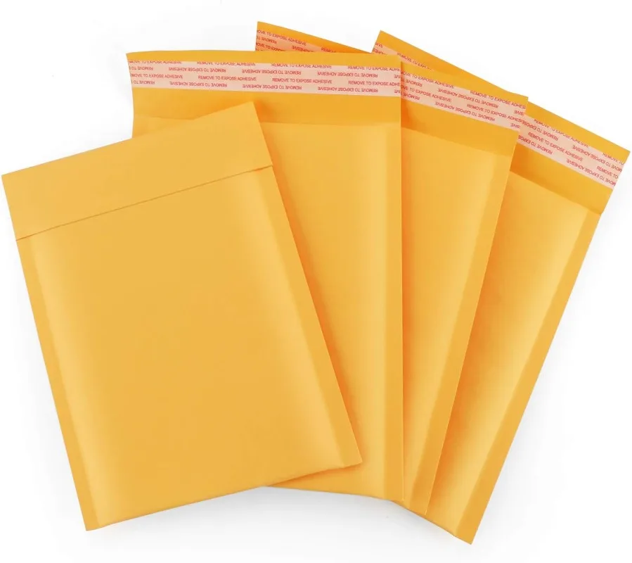 S/M/L/XL الأصفر الطبيعي كرافت ورقة البريدية المنظم مقاوم للماء فقاعة تخزين أكياس المغلف حقيبة هدية كيس التغليف بالجملة