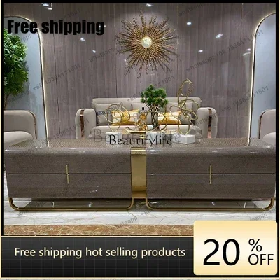 hot Italian light luxury solid wood TV cabinet, living room floor cabinet, post-modern furniture53Factory Direct