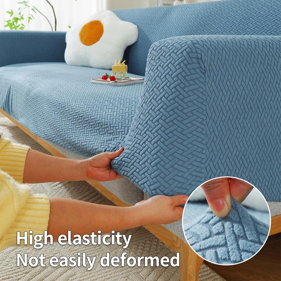 Elastic anti-slip sofa cover, jacquard pure color sofa seat cover, washable seat cushion cover, furniture protective cover