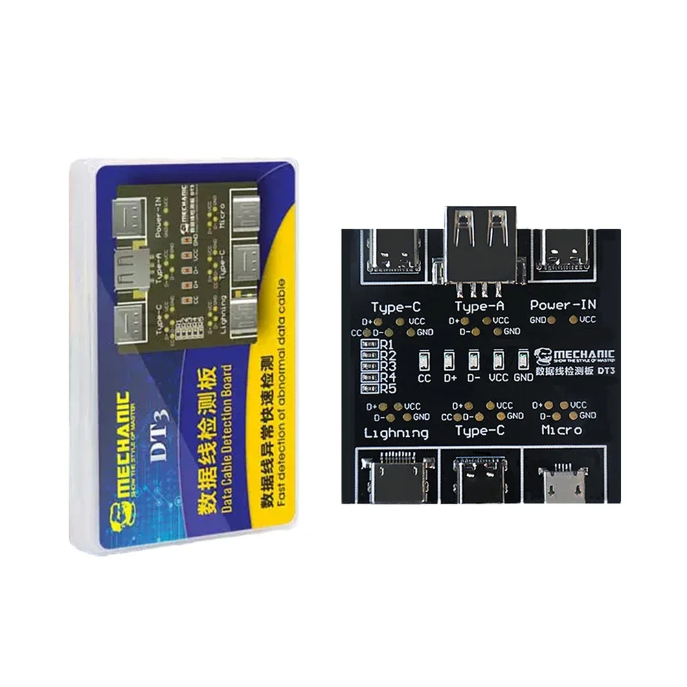 MECHANIC DT3 Data Cable Detection Board USB Cable Tester For iOS Android Type-C Short Circuit On-Off Switching Test Board Tool