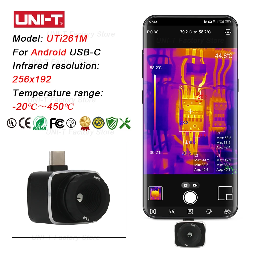 UNI-T サーマルカメラ UNI-T UTi260B+ Infrared Thermal Imager Camera Temperature Sense