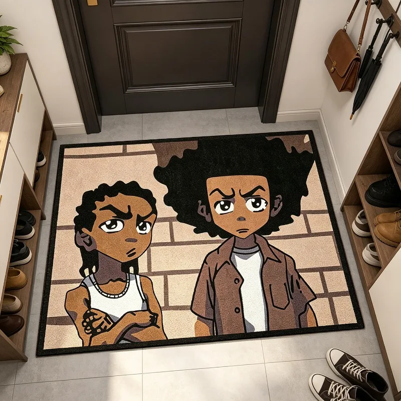 Retro American Street Style Character Rug Creative Unique Entrance Doormat Anime Cartoon Carpet Soft Washable Plush Floor Mat