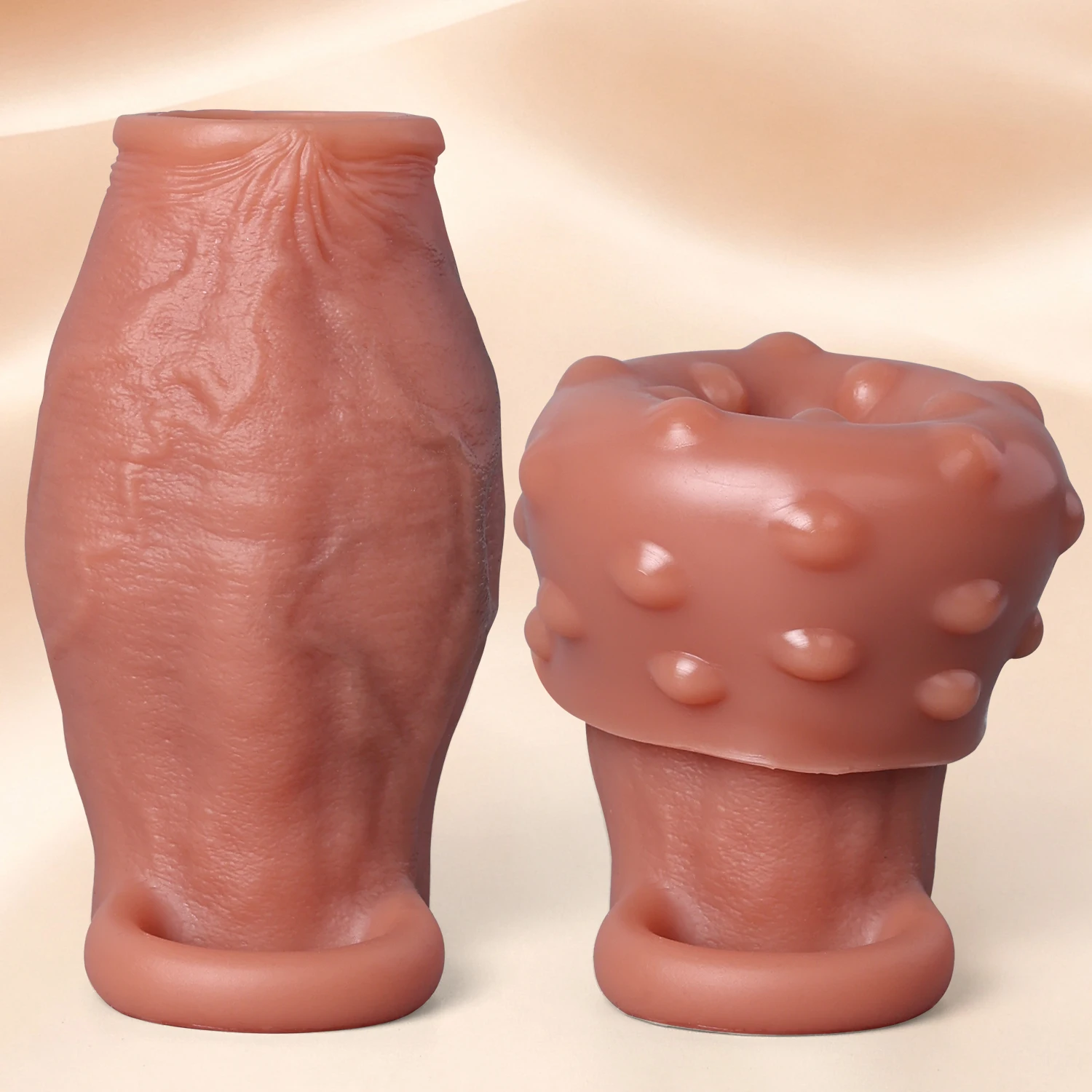 Thick Ring Cock Silicone Dick Sleeve Enlargement Lock Sperm Dildo Penis Adult Men Sex Toys Enlarged Penis Sleeve Male Sexy Toy view 5