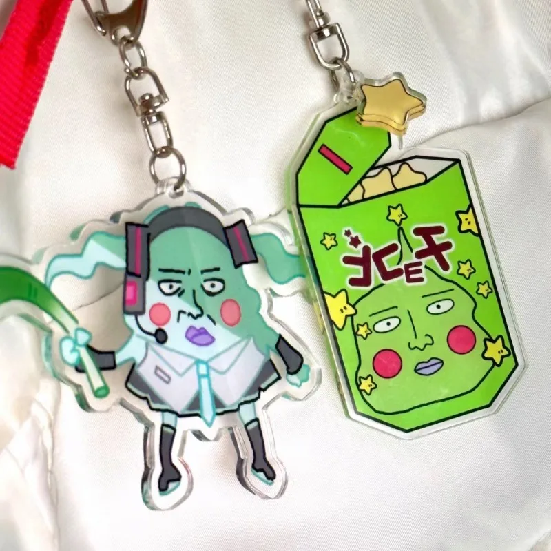Hatsune Miku Portachiavi in acrilico Anime Divertente Ciondolo per borsa Coppia Portachiavi Zaino per cartoni animati Fascino Portachiavi per auto Decorazione di gioielli