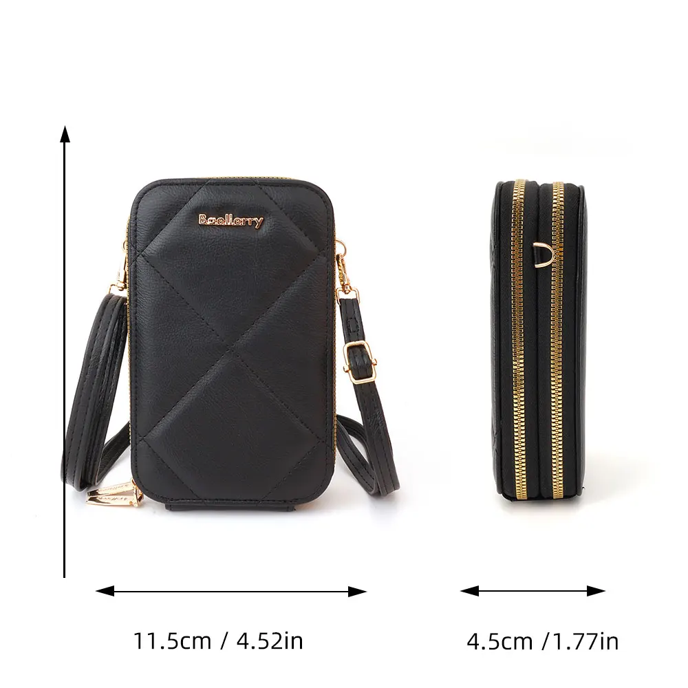 Baellerry New Phone Pocket Women Wallets Clutch Bags High Quality Brand Female Handbags Purse Zipper Crossbody Shoulder Bag