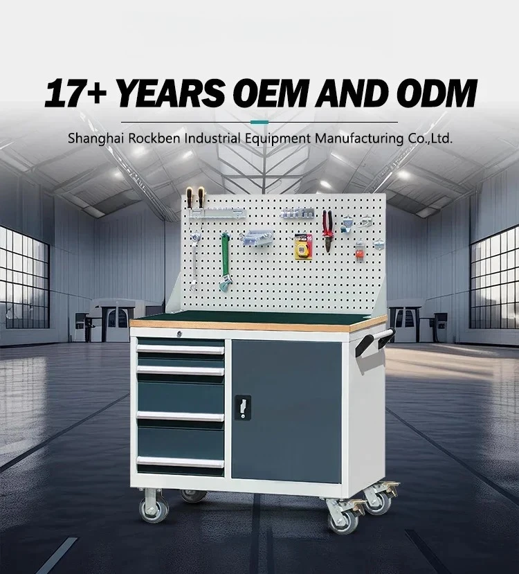 3 Drawers Double Door Mobile Steel Rolling Tool Cabinet Trolley Storage Tool Box for Auto Repair Workshop