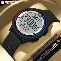 Sanda-Reloj de pulsera con alarma electrónica para hombre, cronógrafo con movimiento Digital LED, resistente al agua, con múltiples funciones, para deportes al aire libre, novedad de 6158