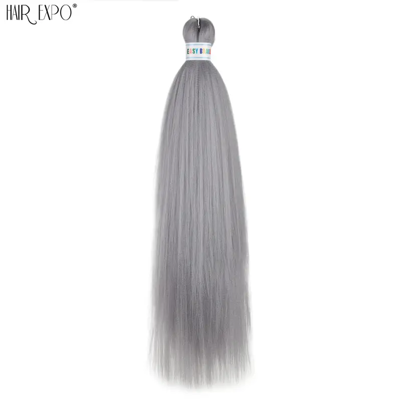 26Inch Easy Braids Hair Synthetic Colourful Pre Stretched Braiding Hair Extensions Jumbo Braids Ombre Yaki Long Straight Hair - Image 12