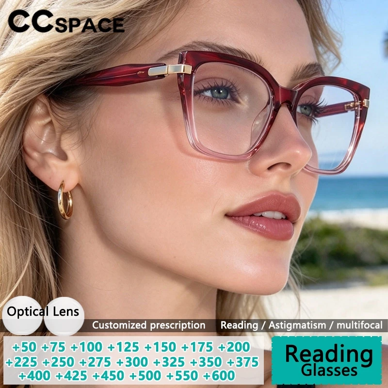 Nowe okulary korekcyjne z soczewkami optycznymi, damskie okulary do czytania z filtrem światła niebieskiego, możliwość personalizacji, soczewki korekcyjne, gradientowe kolory.
