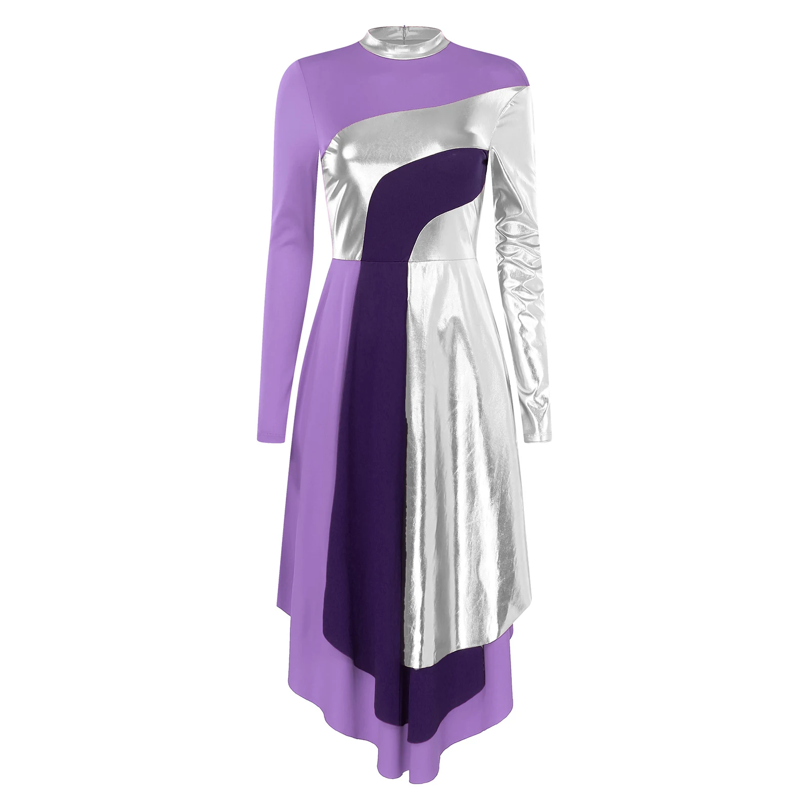 

Women Long Sleeve Ballet Lyrical Dance Dress Liturgical Church Praise Dance Dress Praise Tunic Overlay Worship Costume Dancewear