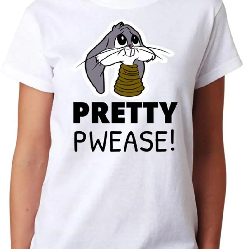 Pretty Please T Shirt Cute Bunny Sad Pwease Funny Adorable Top