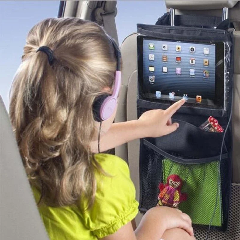 Car Back Seat Organizer Storage Bag with Foldable Table Tray Tablet Holder Tissue Box Auto Back Seat Bag Organizers Universal