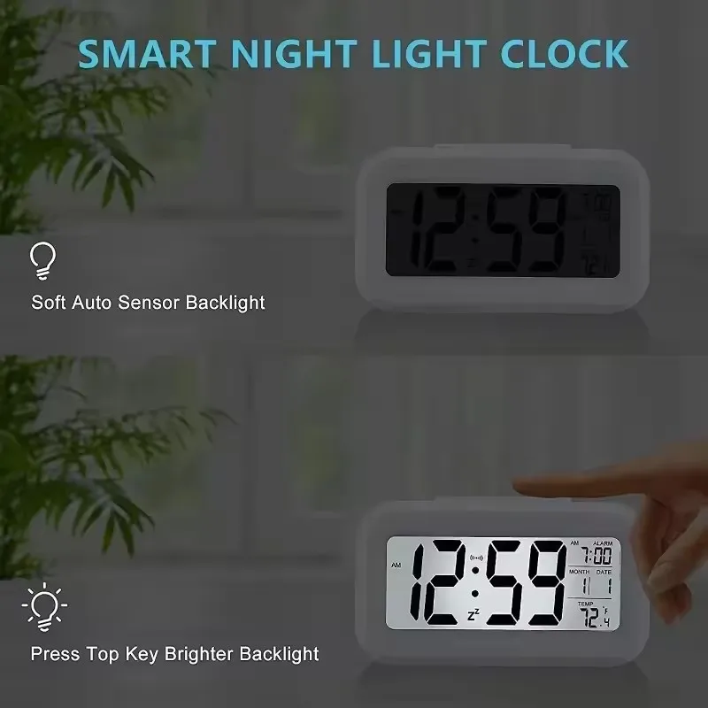 LED Digital Alarm Clock Backlight Data Time Calendar Desktop Clocks Multifunction Electronic Backlight Table Clock