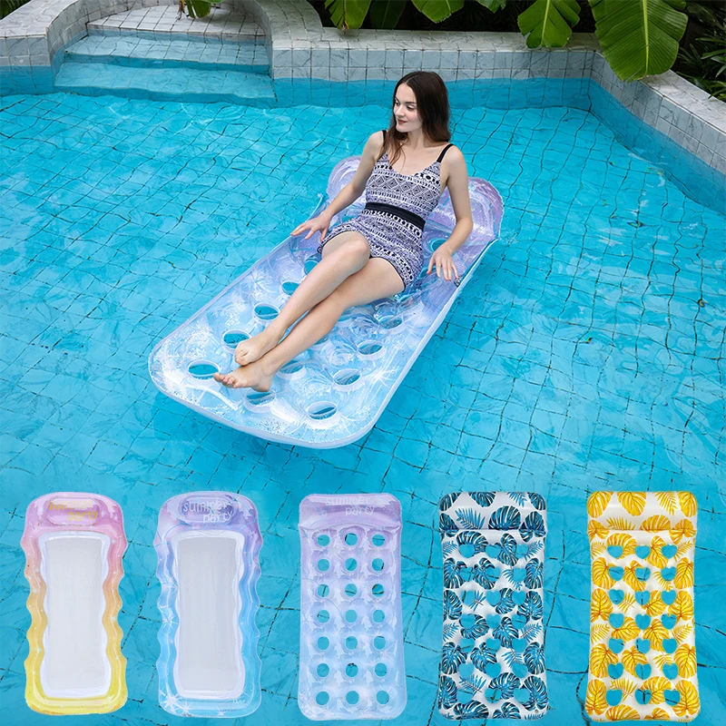 

Rooxin надувная плавающая кровать, матрас для бассейна, коврик для бассейна, поплавок, плот, гостиная, водный гамак, кольцо для плавания для взрослых, трубка ﻿ ﻿ ﻿