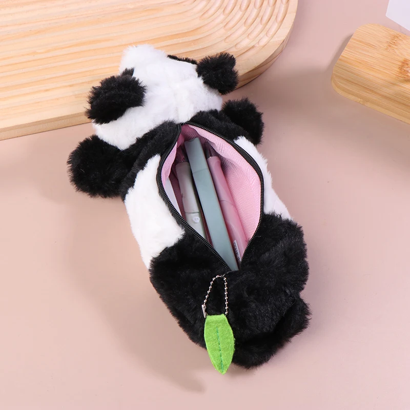 Étui à crayons en peluche de KrasnoPlush de dessin animé, sac cosmétique animal mignon, sac de rangement de papeterie, poudres à crayons, fournitures scolaires