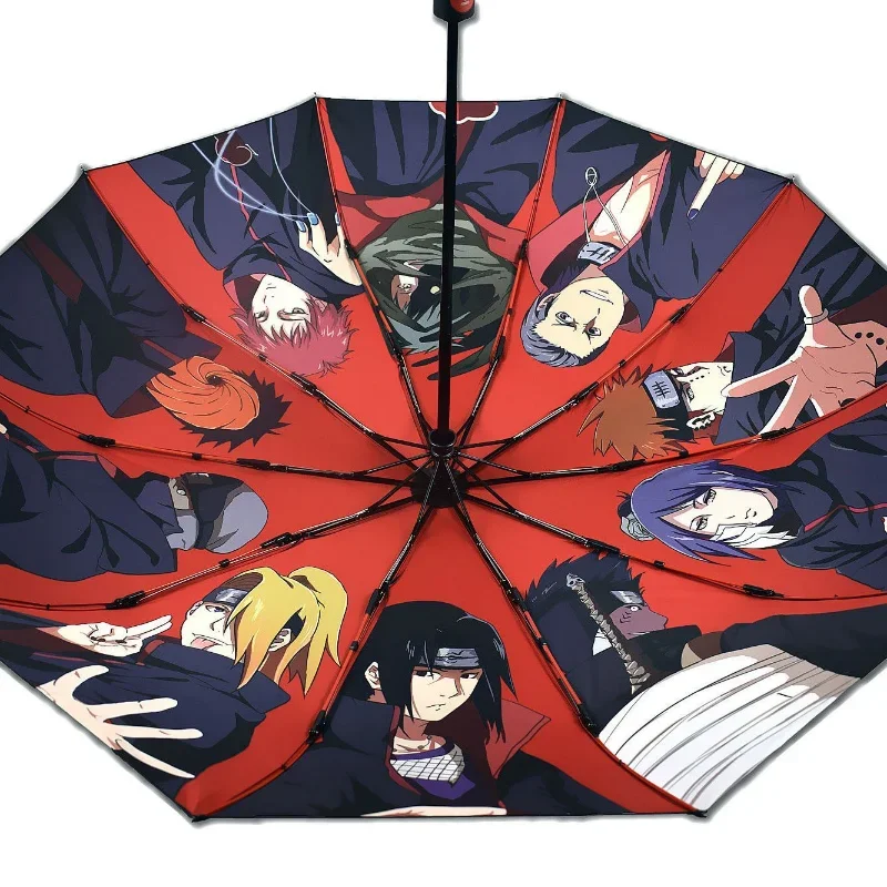 Naruto Umbrella Automatic Sunny Umbrella Akatsuki Itachi Sasuke Animation Peripheral Cartoon Creative Parasol Children\'s Gift