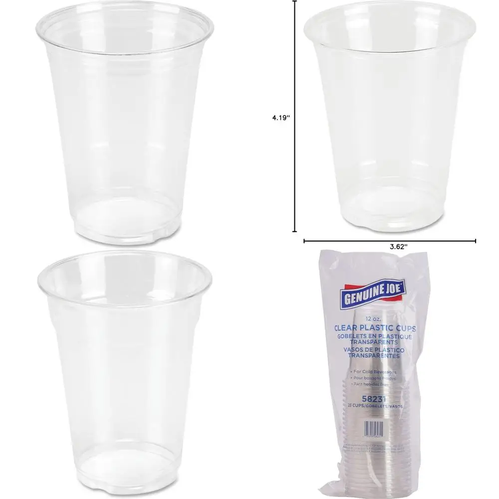 

Clear Plastic Cups 16oz Cold Beverages Bulk 25 Pack 20 Sleeves Disposable Drinkware