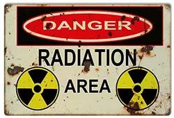 Danger Radiation Area Reproduction Apocalyptic Metal Sign