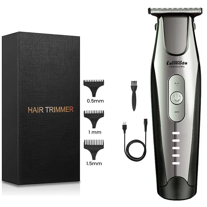 Cortadora de pelo eléctrica profesional para Barbero, afeitadora con cuchilla en T de 0 MM, máquina de corte de pelo para hombre