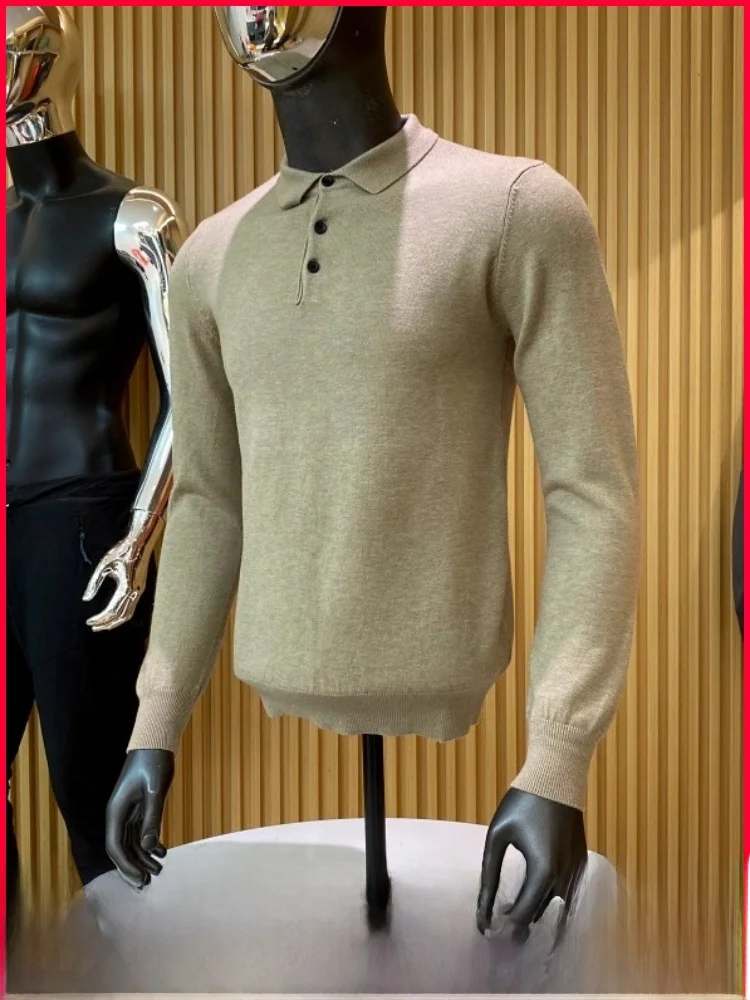 

High-End Mixed Wool Knitwear Collared Sweater for Men Busin Casual Warm Faionable Autumn Winter Faion