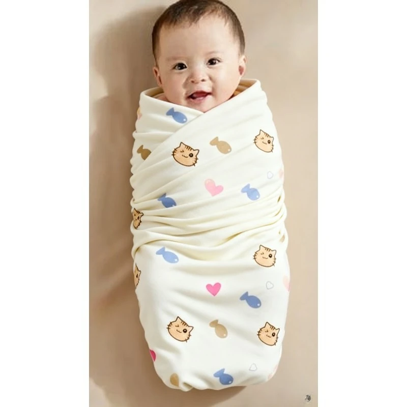 الفئة أ القطن الوليد قماط بطانية لينة الكرتون طباعة تلقي التفاف للطفل صبي وفتاة طفل النوم التقميط #1