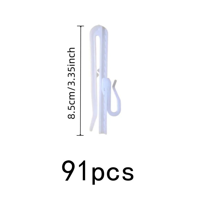 91 pcs 8.5cm Adjustable Curtain Hooks with Adjustable Height Design, Multipurpose, Versatile, Practical