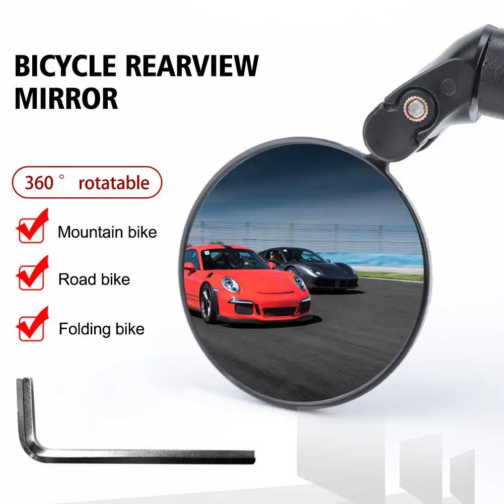 1/2PCS Universal Bicycle Rearview Mirror Handlebar Foldable Cycling Bicycle Degrees Adjustable 360 Rotatable Accessories Mi P8O6