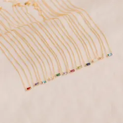 Minimalist and Exquisite Birthstone Women's Necklace Pendant Stainless Steel Plated 18K Gold Birthstone Jewelry Gift Necklace
