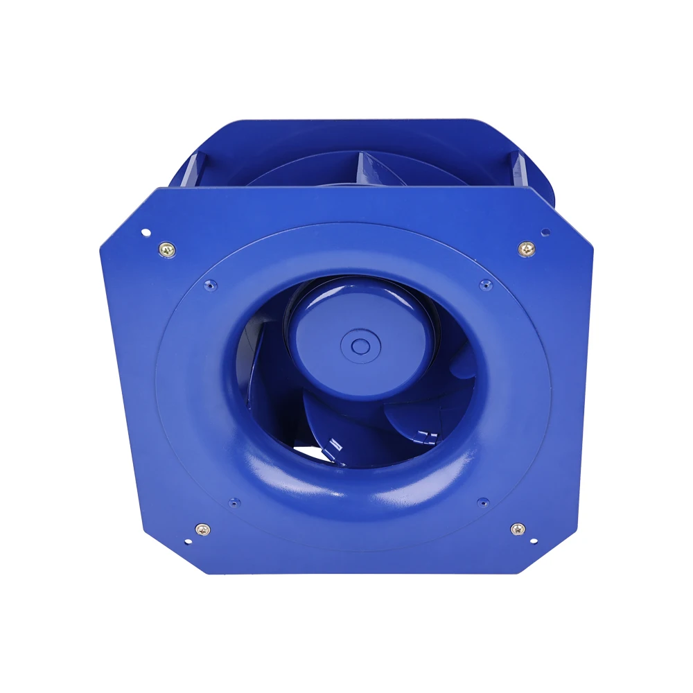 Ventilador Centrífugo Azul de Exaustão Industrial LONGWELL 250mm EC 230V com Suporte Plástico Personalizável OEM