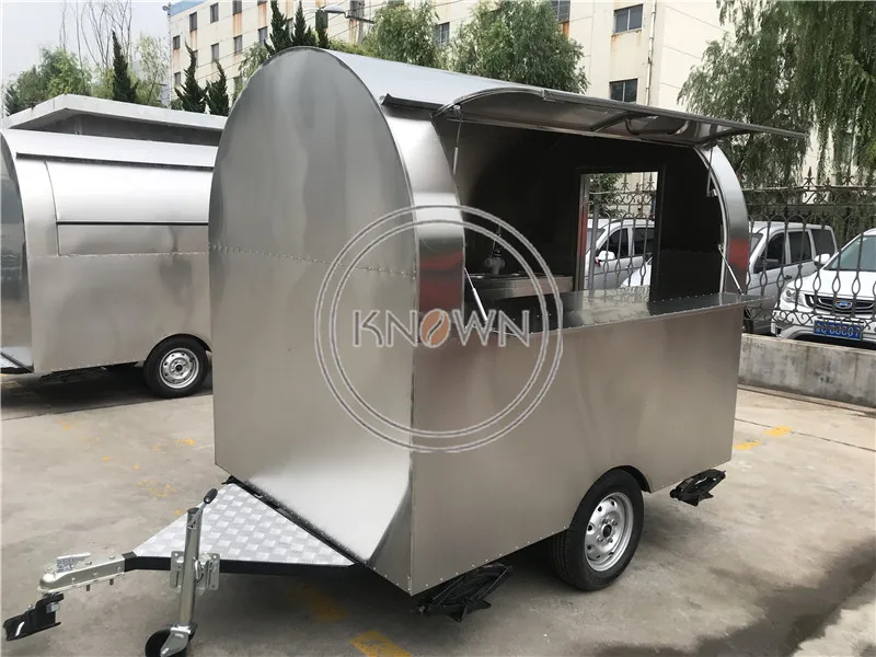 Diskon besar troli makanan seluler/trailer/truk es krim/keranjang makanan ringan dengan bahan baja tahan karat dan lebar 2M