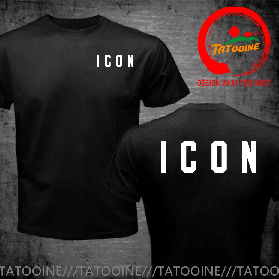 

Funny Icon Logo T Shirt Men ICON Brand Casual Mens T-Shirt Pure Cotton Breathable Couples T Shirts Plus Size Big Tall S-6XL Tees