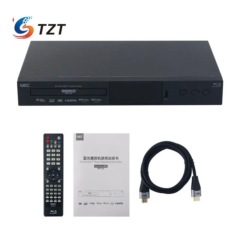 TZT GIEC BDP-G5300 Standard/Upgraded Version UHD 4K 3D Blu-ray Player DTS Dolby Vision DVD CD Player Support 8T/16T Hard Disk