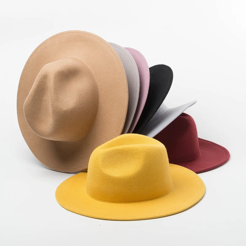 Mistdawn 100% Wool Fedora Hat Wide Brim Classic Jazz Cap for Women Men Shape Retention Elegant Inner Sweatband Autumn Winter