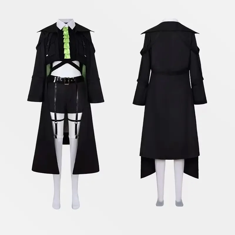 세컨드 애니버서리 프로젝트 세카이 컬러풀 스테이지 피트 비비드 배드 스쿼드 미쿠 의상 여성 롱 윈드브레이커 오픈 네이블 할로윈 가발