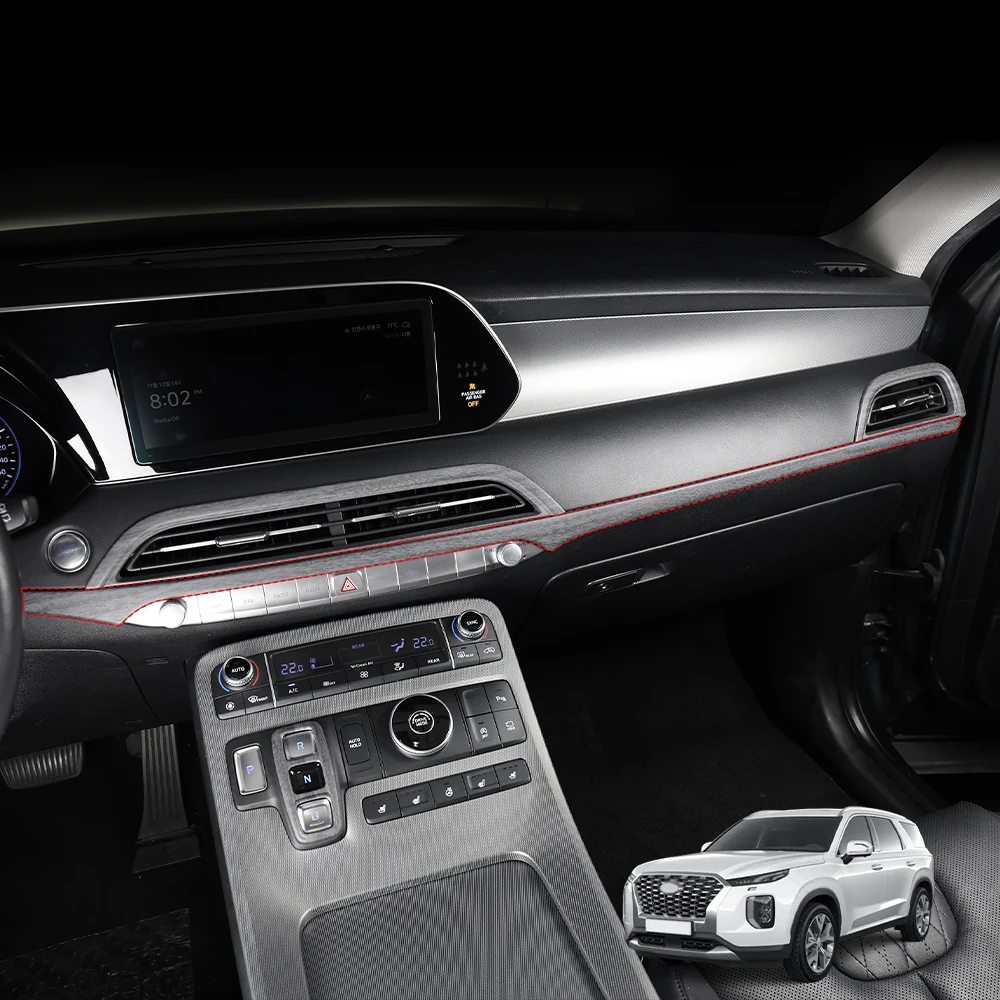 

2Pcs For Hyundai Palisade 2020-2022 LHD ABS Instrument Panel Decorative Frame Car Dashboard Trim Stripe Cover Accessories