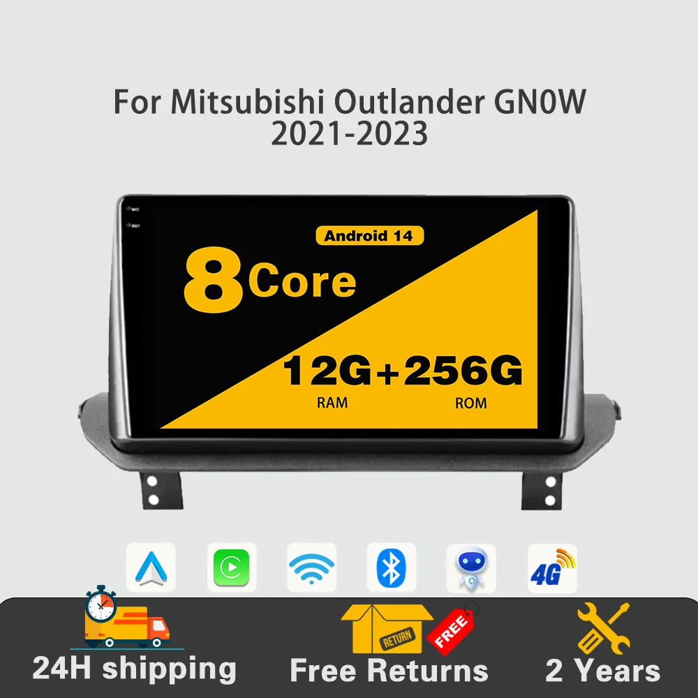 

Android 14 Wireless Carplay Auto Car Radio Player Multimedia Navigation GPS WIFI stereo For Mitsubishi Outlander GN0W 2021- 2023