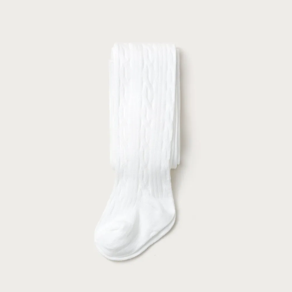 Class A Cotton Baby Tight Twisted Texture Solid Color Knitted Tight Four Way Stretch Stretch Fabric Children's Pantyhose