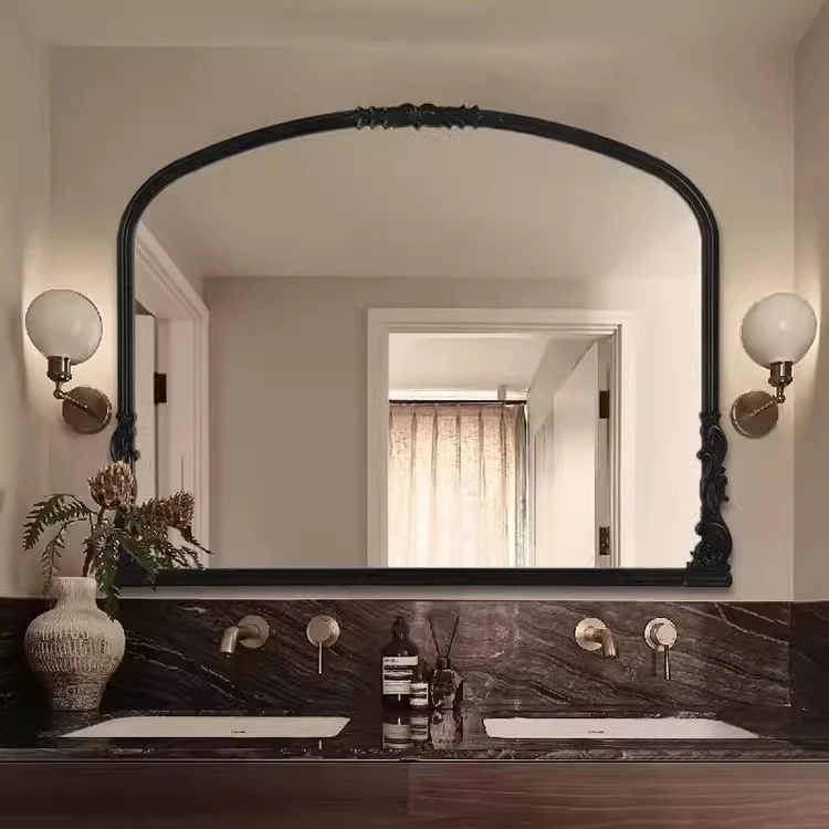Modern Korean Style Mirror Aesthetic Bathroom Girls Funky Dressing Table Mirror Luxury Vanity Espelhos Living Room Decorations