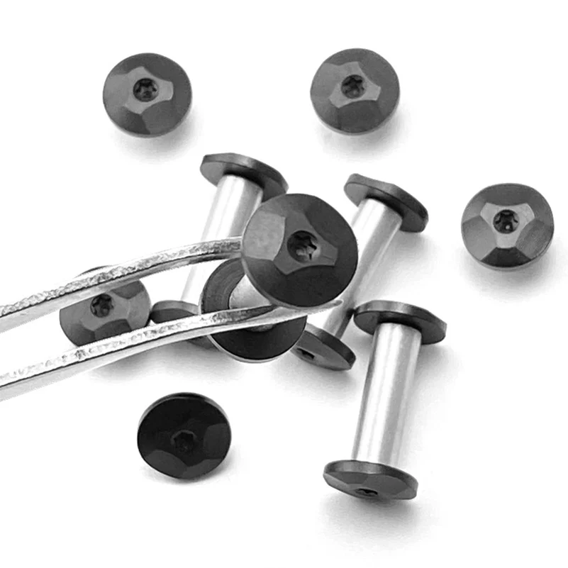 

12pcs/lot 416 Stainless Steel Made Knife Handle Pair Locking Screws M4 Thread T8 Torx Nut Head Rivets Spindle Nail Fastener Bolt