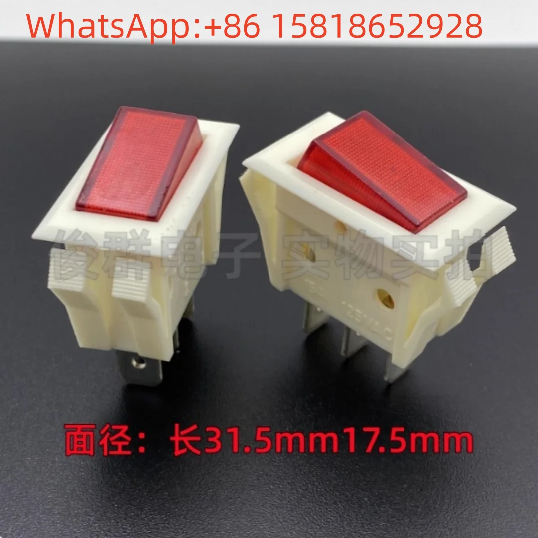 5pcs DEFOND boat-shaped switch with indicator light, 3 pins, 2-position rocker button for kettle and noodle pot power